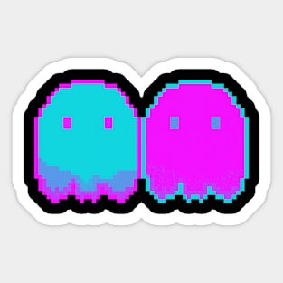 ghost pixel purple Sticker